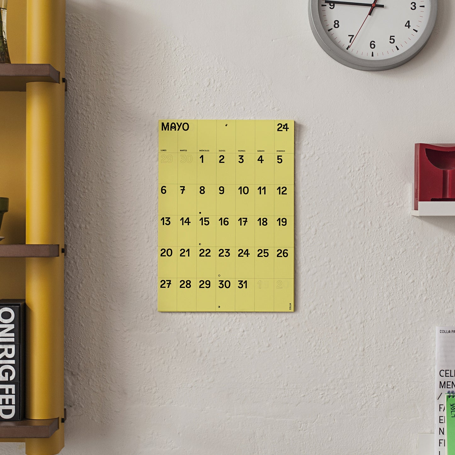 CALENDARIO PARED 2024 ● AMARILLO CLARO