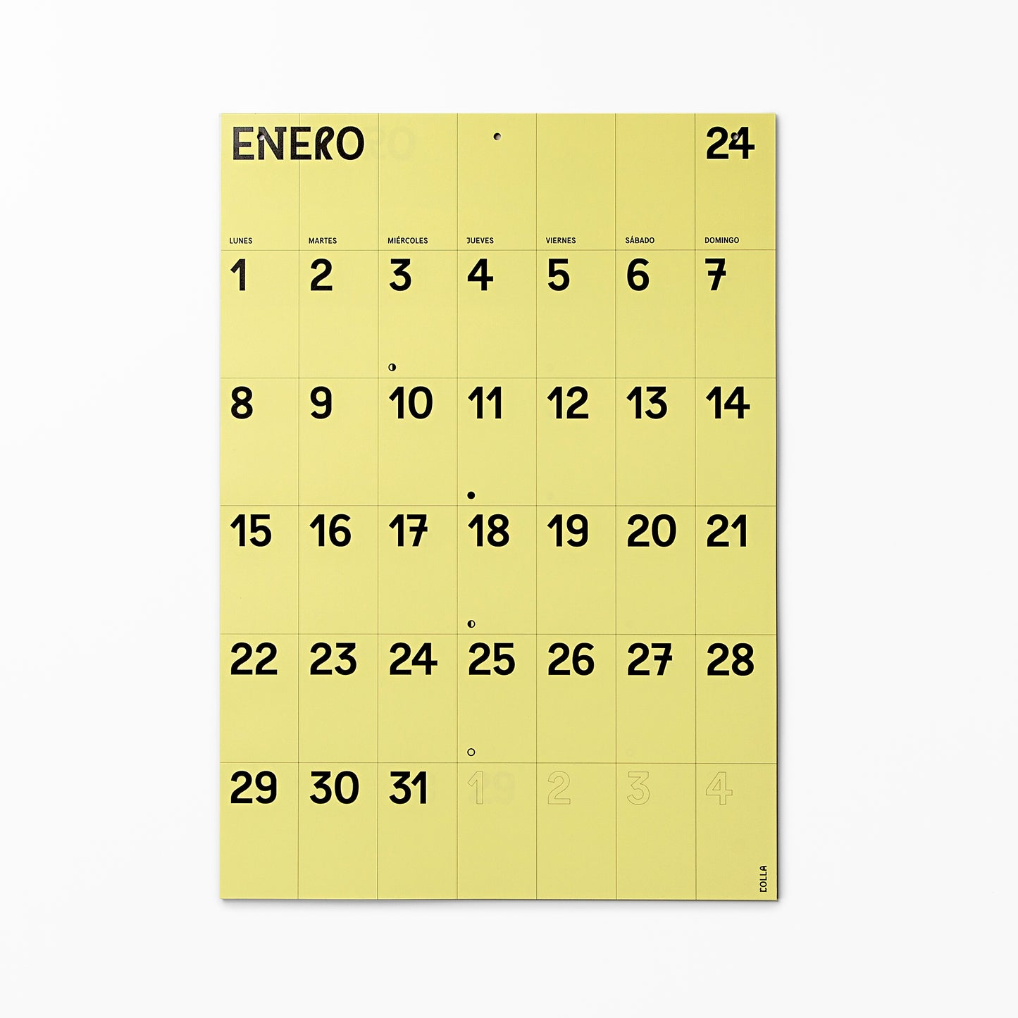 CALENDARIO PARED 2024 ● AMARILLO CLARO