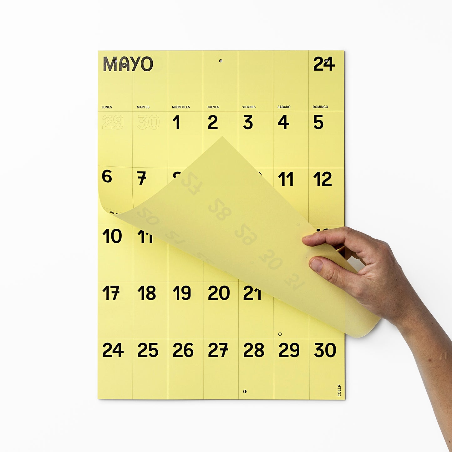 CALENDARIO PARED 2024 ● AMARILLO CLARO