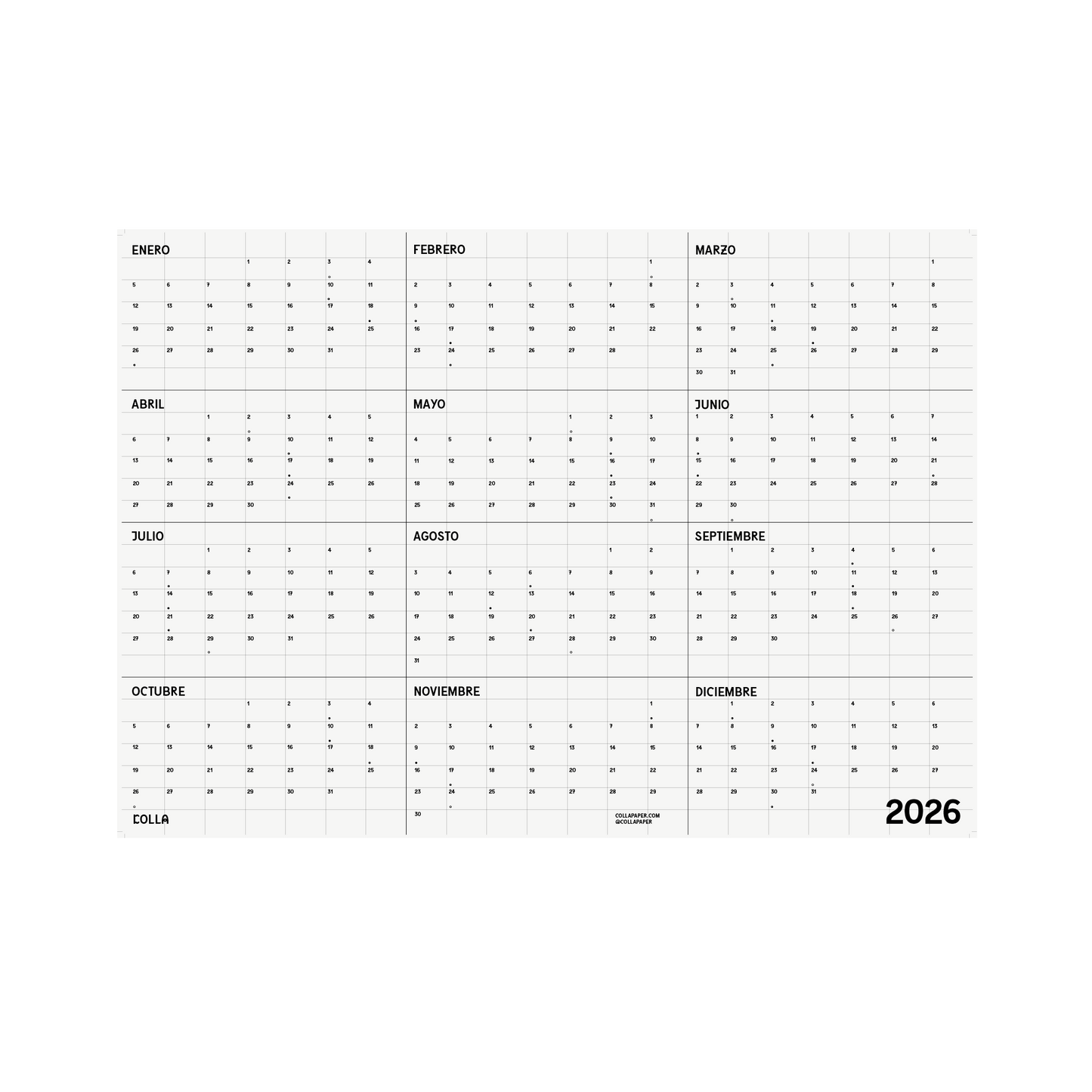 2026 POSTER CALENDAR