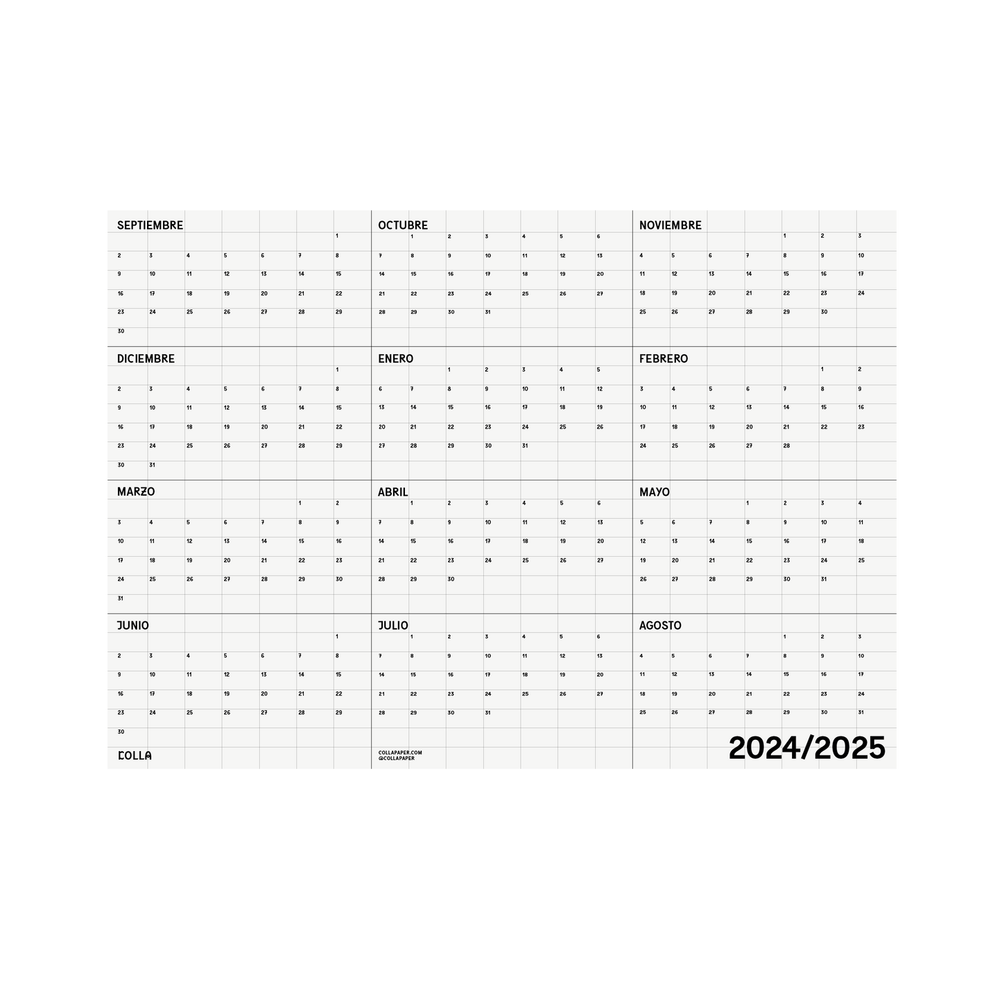 CALENDARIO PÓSTER 2024/2025